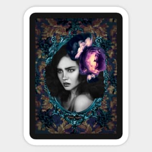 Digital Artwork Woman Art Portrait Floral Fine Artist Sticker